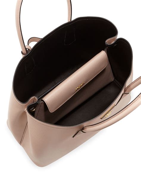 prada saffiano cuir cammeo|Prada Saffiano Cuir Double Bag, Tan (Cammeo).